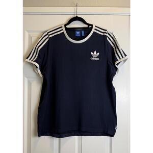 adidas Navy Blue Shirt with White Stripes